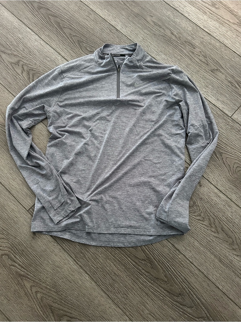Nike Men’s Dri-FIT Stride 1/2-Zip Running Top Mid-Layer Heather Grey M